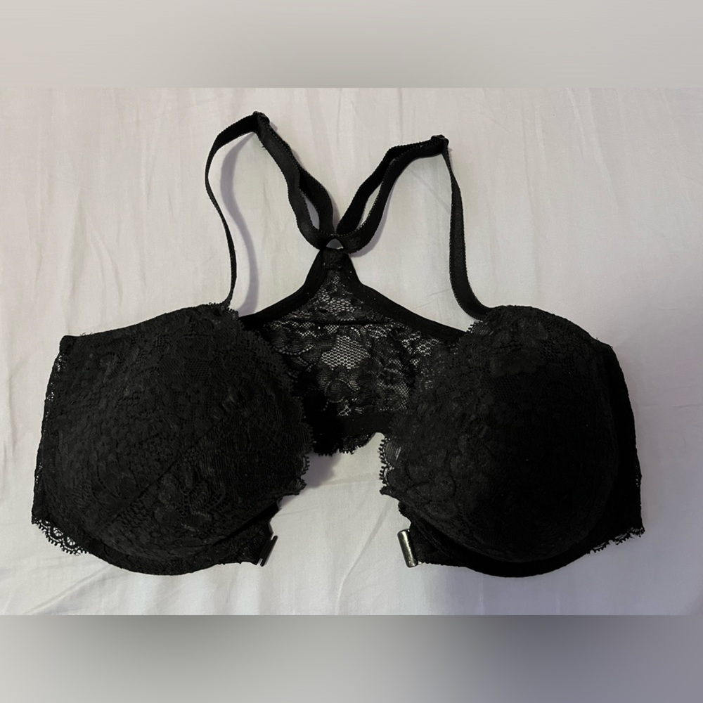 Victoria’s Secret | Dream Angels | Racerback Front Clasp Black Demi 34D Bra